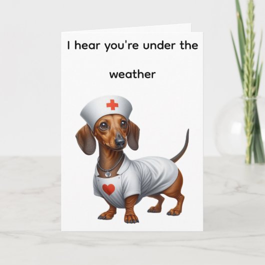 Dachshund Get Well Karte (Vorderseite)