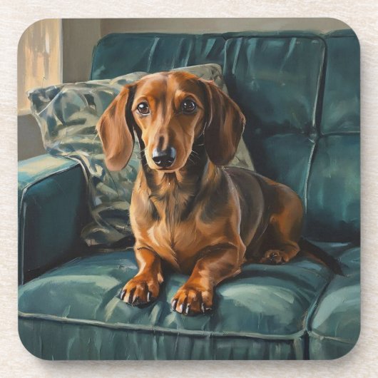 Dachshund Getränkeuntersetzer (Vorderseite)