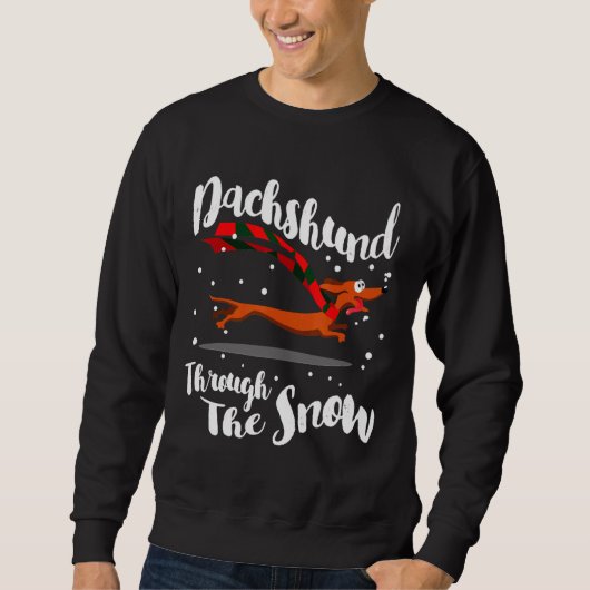 Dachshund Gif Through The Snow Sweatshirt (Vorderseite)