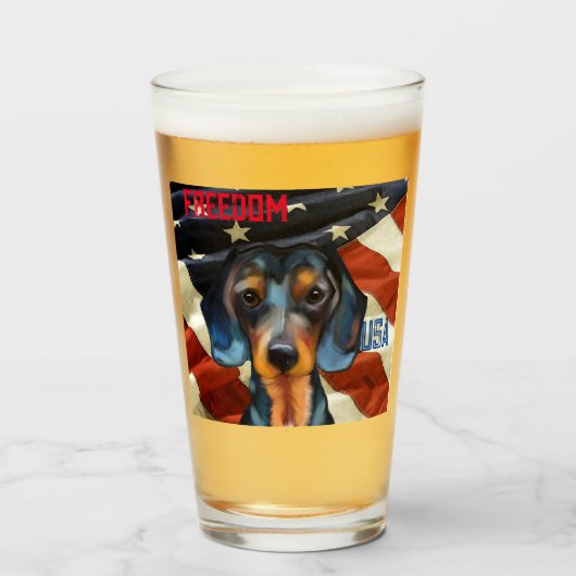 Dachshund Glas (Vorne (Gefüllt))