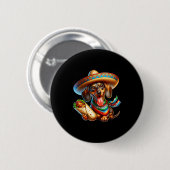 Dachshund glücklich cinco de mayo Dachshund Button (Vorne & Hinten)