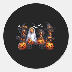 Dachshund Glücklicher Halloweiner Lustiger Hallowe Runder Aufkleber