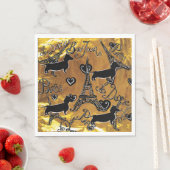 Dachshund Gold Serviette (Beispiel)