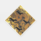 Dachshund Gold Serviette (Ecke)