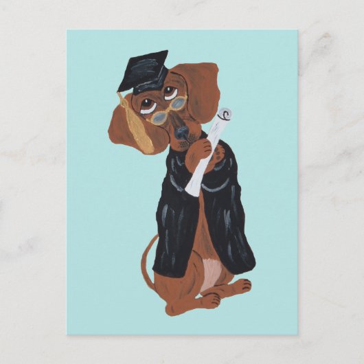 Dachshund Graduate Feiertagspostkarte (Vorderseite)