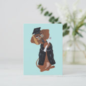 Dachshund Graduate Postkarte (Stehend Vorderseite)