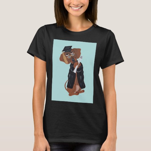 Dachshund Graduate T-Shirt (Vorderseite)