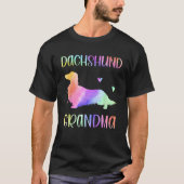 Dachshund Grandma Wiener Dog Nana Rainbow Watercol T-Shirt (Vorderseite)