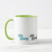 Dachshund Green Blue Coffee Mug Tasse (Links)