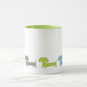 Dachshund Green Blue Coffee Mug Tasse (Zentrum)