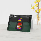 Dachshund Halloween Clown Karte (Gelbe Blume)