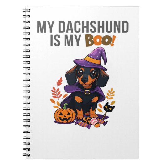 Dachshund Halloween Costume My Dachshund is My Bo Notizblock (Vorderseite)