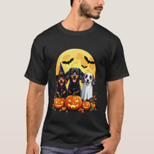 Dachshund Halloween Hexe Geist Kostüm Lustig Wien T-Shirt
