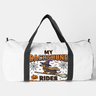 Dachshund Halloween Hexen Besen fährt Shotgun-Shir Duffle Bag