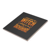Dachshund Halloween Hexenwarnung Typografie Vecto Fliese (Seite)