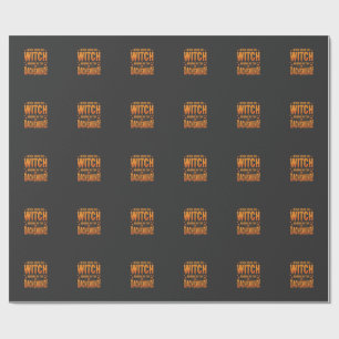 Dachshund Halloween Hexenwarnung Typografie Vecto Geschenkpapier