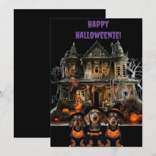 Dachshund Halloween-Karte Feiertagskarte