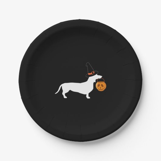 (Dachshund Halloween) Pappteller (Vorderseite)