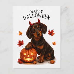 Dachshund Halloween Postkarte