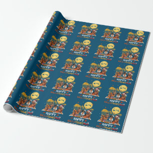 Dachshund Happy Hallothanksmas Halloween Thanksgiv Geschenkpapier