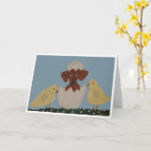 Dachshund hatching out of egg with chicks karte (Gelbe Blume)