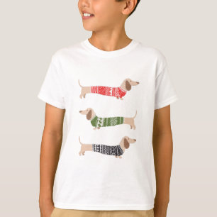 Dachshund Haustier Hässlicher Schwarzer Weihnachts T-Shirt