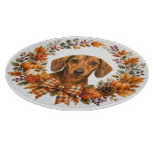 Dachshund-Herbstkranz Schneidebrett (Ecke)