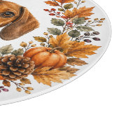 Dachshund-Herbstkranz Schneidebrett (Ecke)