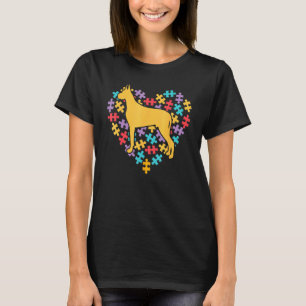 Dachshund-Herz-Puzzleteil Autismuserkenntnis-Monta T-Shirt