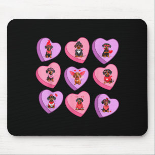 Dachshund-Herzen Süßigkeiten Valentinstag Wiener H Mousepad