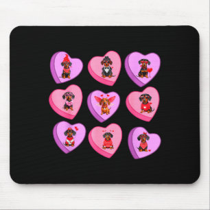 Dachshund-Herzen Süßigkeiten Valentinstag Wiener H Mousepad