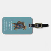 Dachshund Hiker Personalized + Hi it' Me bag Gepäckanhänger (Vorderseite horizontal)