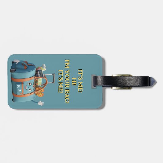 Dachshund Hiker Personalized  + Hi it' Me bag Gepäckanhänger (Rückseite horizontal)