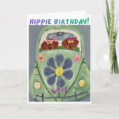 Dachshund Hippie Geburtstag Karte (Vorderseite)