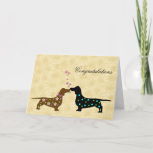 Dachshund-Hochzeitsglückwünsche Karte