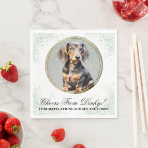 Dachshund-Hochzeitsservietten mit Foto Serviette