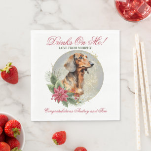 Dachshund-Hochzeitsservietten mit Foto Serviette