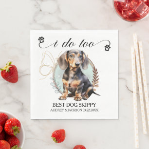 Dachshund-Hochzeitsservietten mit Hundebild Serviette