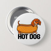 Dachshund Hot Dog Knopf Button (Vorne & Hinten)