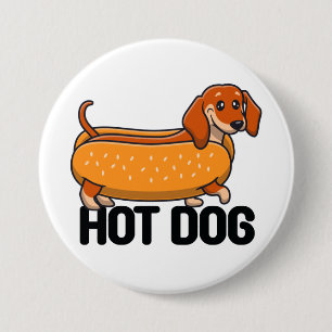 Dachshund Hot Dog Knopf Button