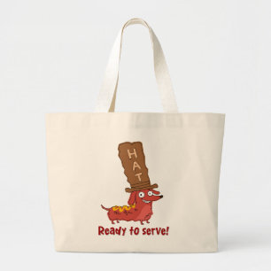 Dachshund Hot Dog Wortspiel Jumbo Stoffbeutel