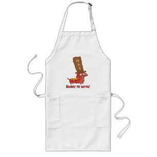 Dachshund Hot Dog Wortspiel Lange Schürze