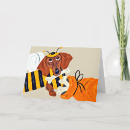 Dachshund Hummel mit Hundefutter Karte