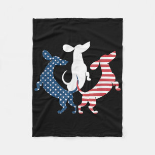 Dachshund Hund 4. Juli Amerikanisch Patriotisch Us Fleecedecke