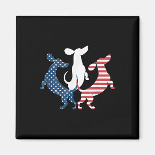 Dachshund Hund 4. Juli Amerikanisch Patriotisch Us Magnet