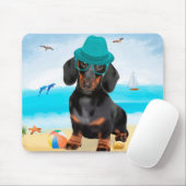 Dachshund Hund am Strand Mousepad (Mit Mouse)