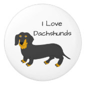 Dachshund-Hund-Design Keramikknauf (Vorderseite)