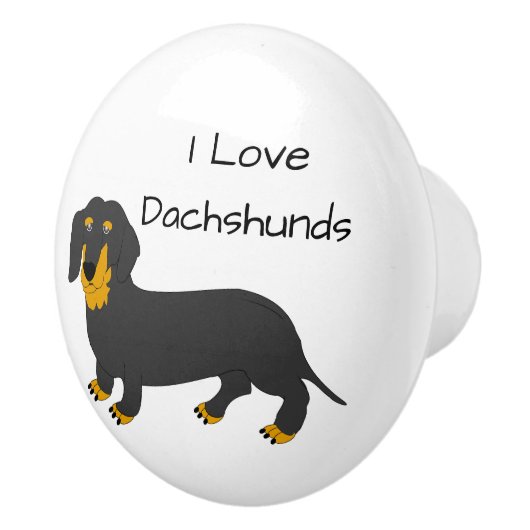 Dachshund-Hund-Design Keramikknauf (Rechts)