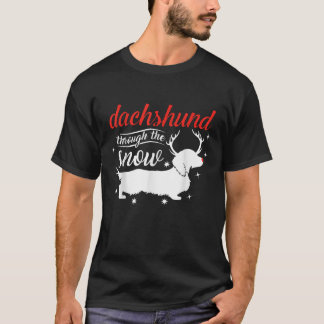 Dachshund Hund durch den Schnee Wiener Dachshund T-Shirt