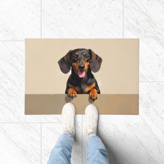 Dachshund Hund Fußmatte Kunst (Indoor)